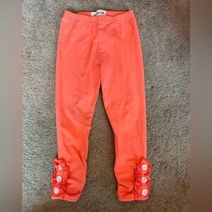 Playful Coral Ruffle Leggings for Kids